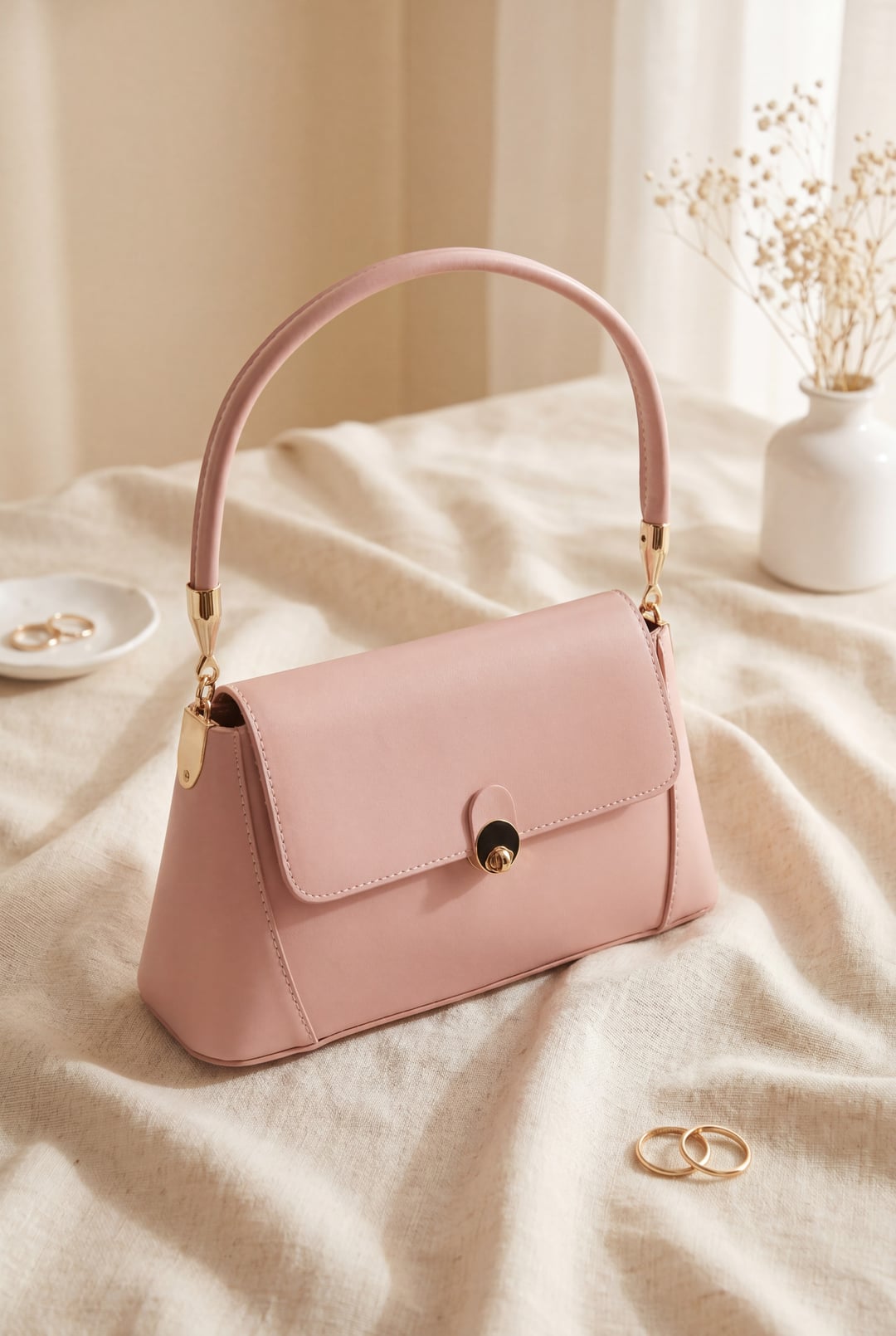 Lock Flap Box Bag with Strap - Powder Pink - Podyumplus - by Peralane - photo 2