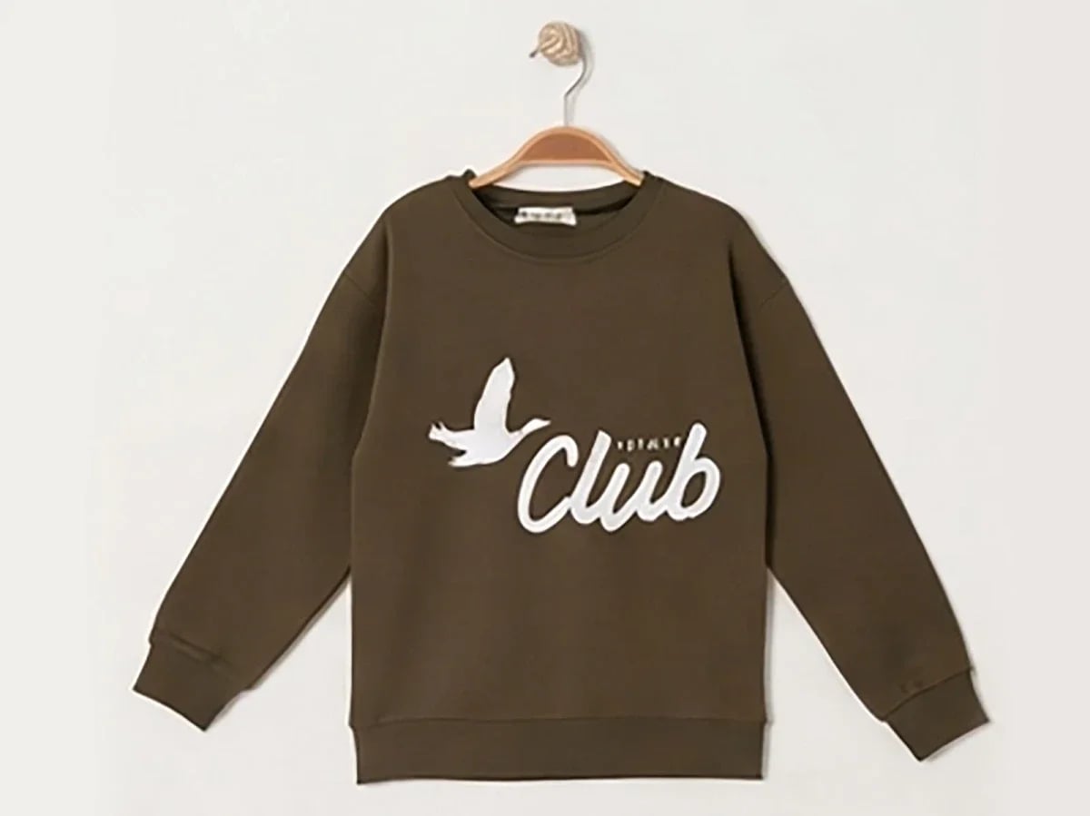 Boys' Printed Brushed Fleece Sweatshirt - Olive Green (Pack of 4) - Ruhat Kids - by Peralane