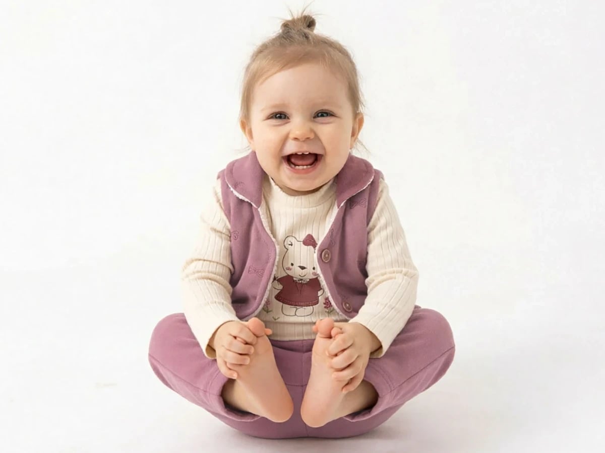 Teddy Bear Print Vest Baby Girls' Three-Piece Set - Elci Baby - by Peralane