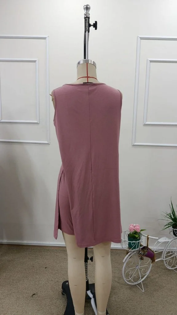 Women's Sleeveless V-Neck Side-Slit Viscose Tunic and Shorts Set - Janes - by Peralane - photo 7