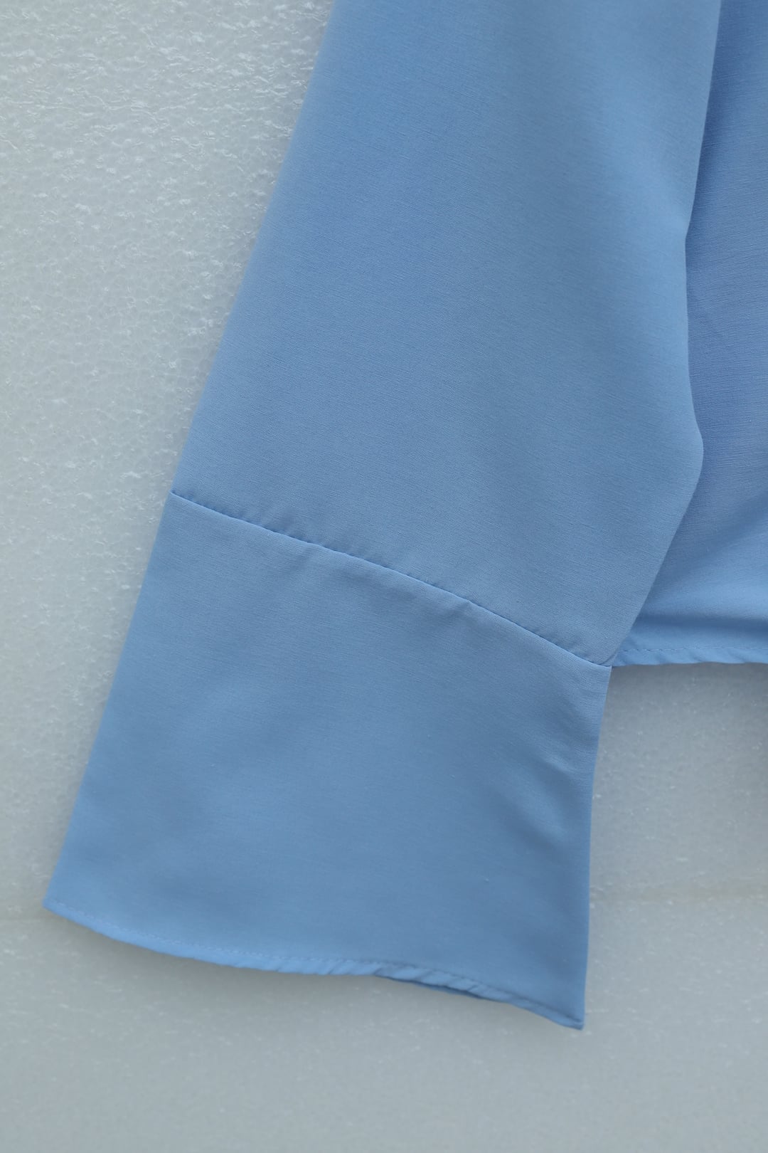 Tie-Waist Spanish Sleeve Poplin Blouse - Blue - Podyumplus - by Peralane - photo 5