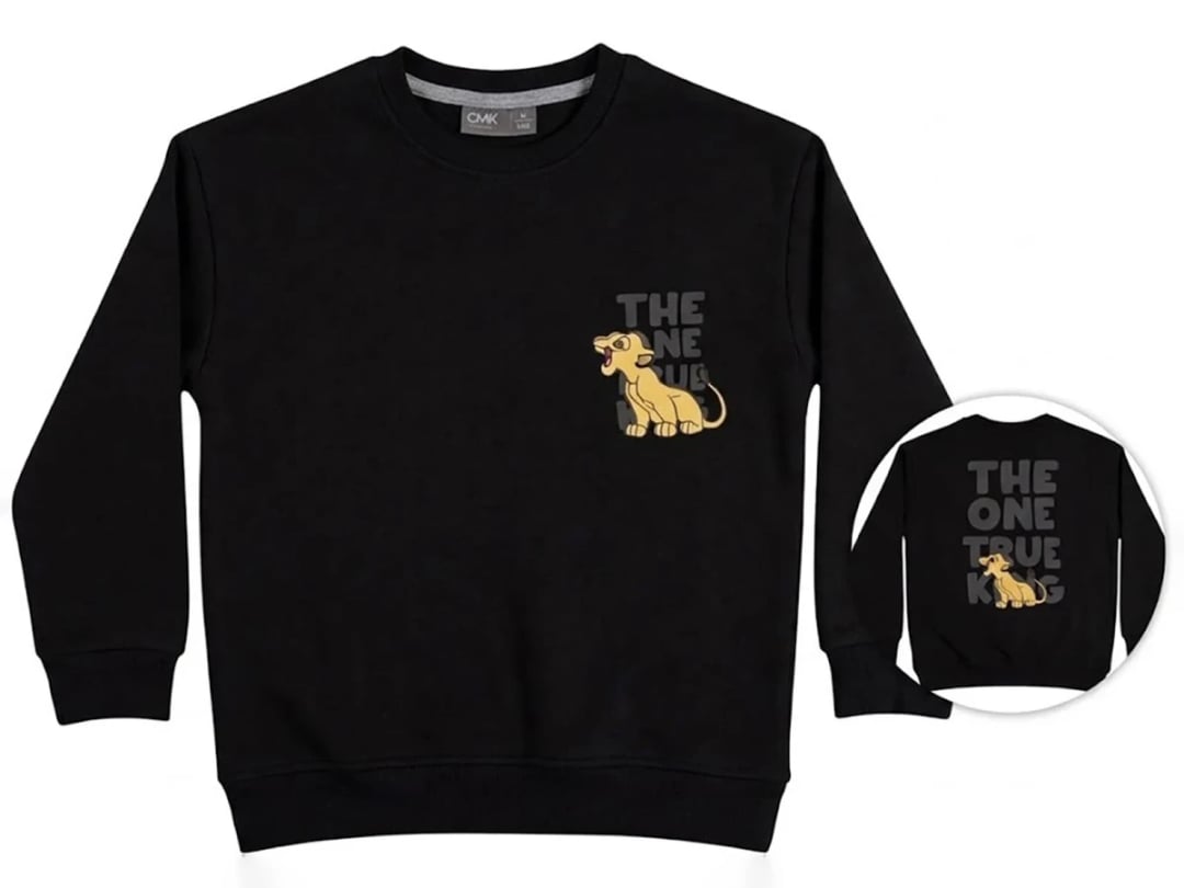 Lion King Print 3-Thread Brushed Boys Sweatshirt - CMK - by Peralane