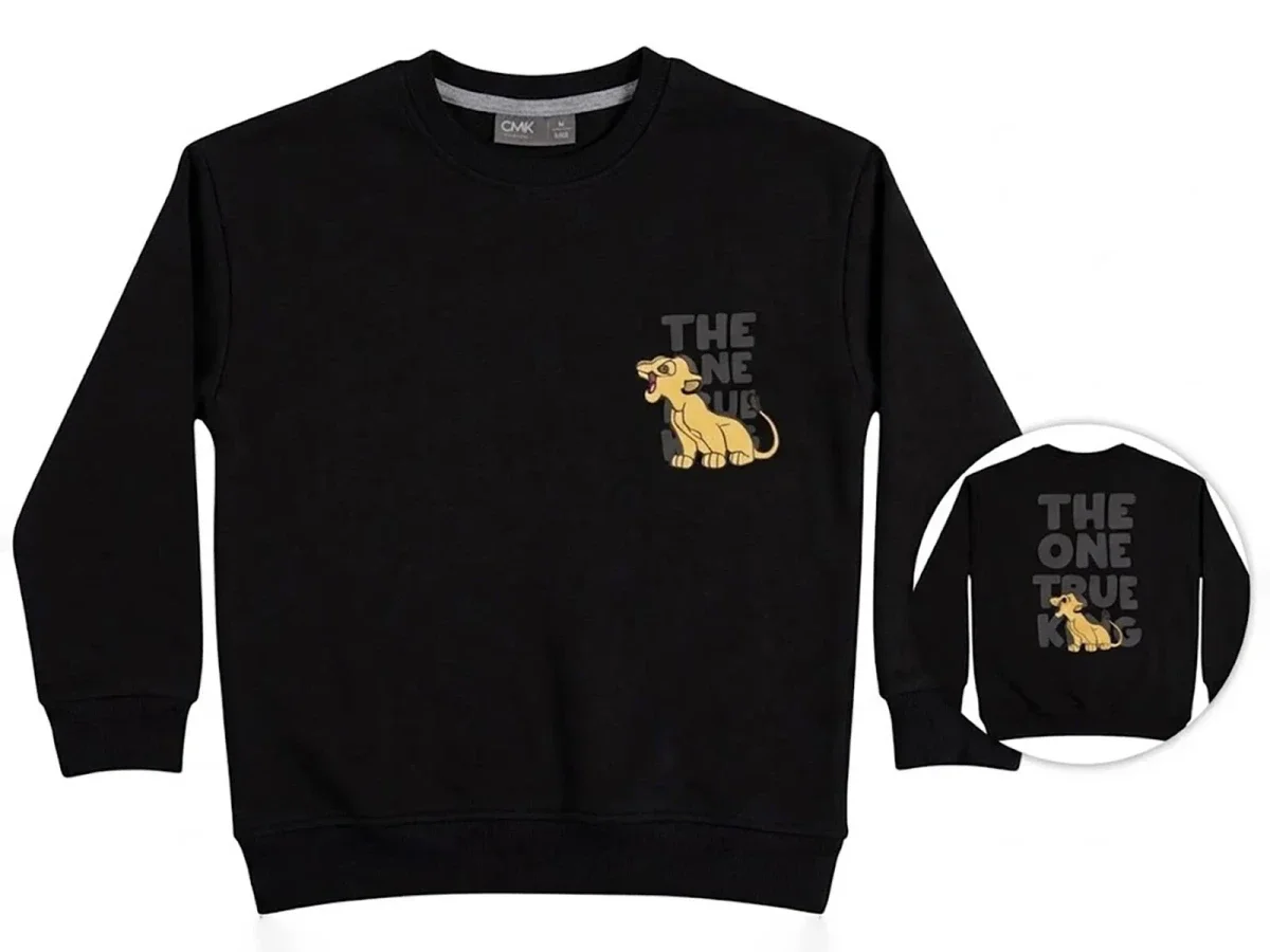 Lion King Print 3-Thread Brushed Boys Sweatshirt - CMK - by Peralane