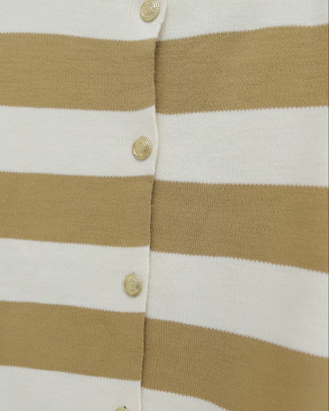 Pearl Button Open-Front Knit Cardigan in Beige and White - Vizon - Podyumplus - by Peralane - photo 5