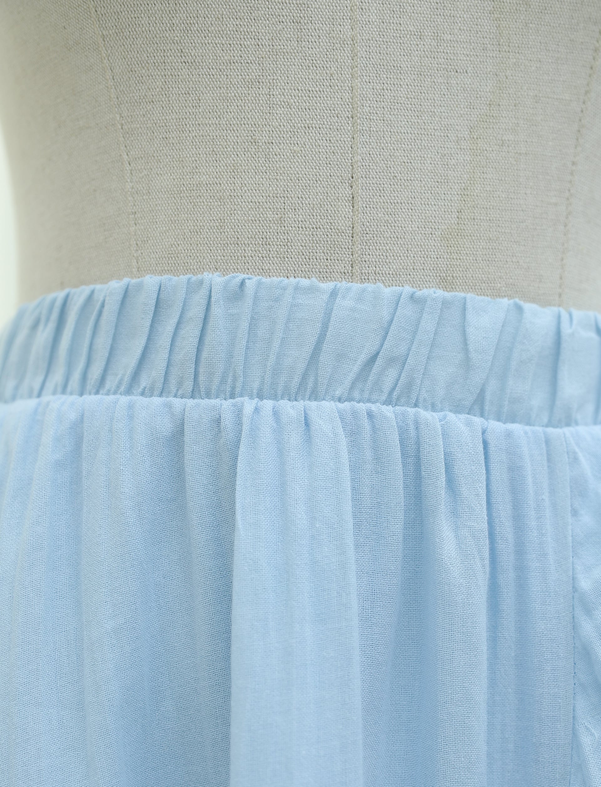 Elasticated Waist Tiered Voile Skirt in Baby Blue - Podyumplus - by Peralane - photo 7