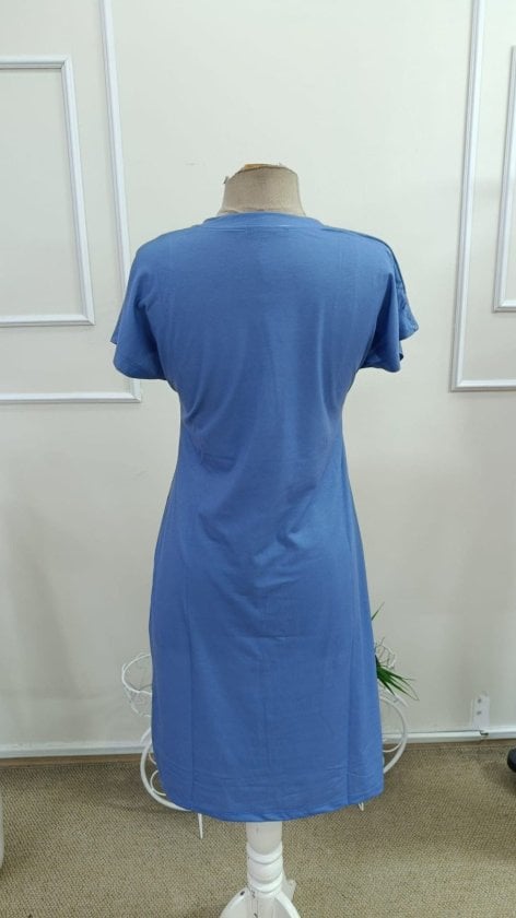 Short Sleeve Crew Neck Cat Print Midi Viscose Dress - Janes - by Peralane - photo 5