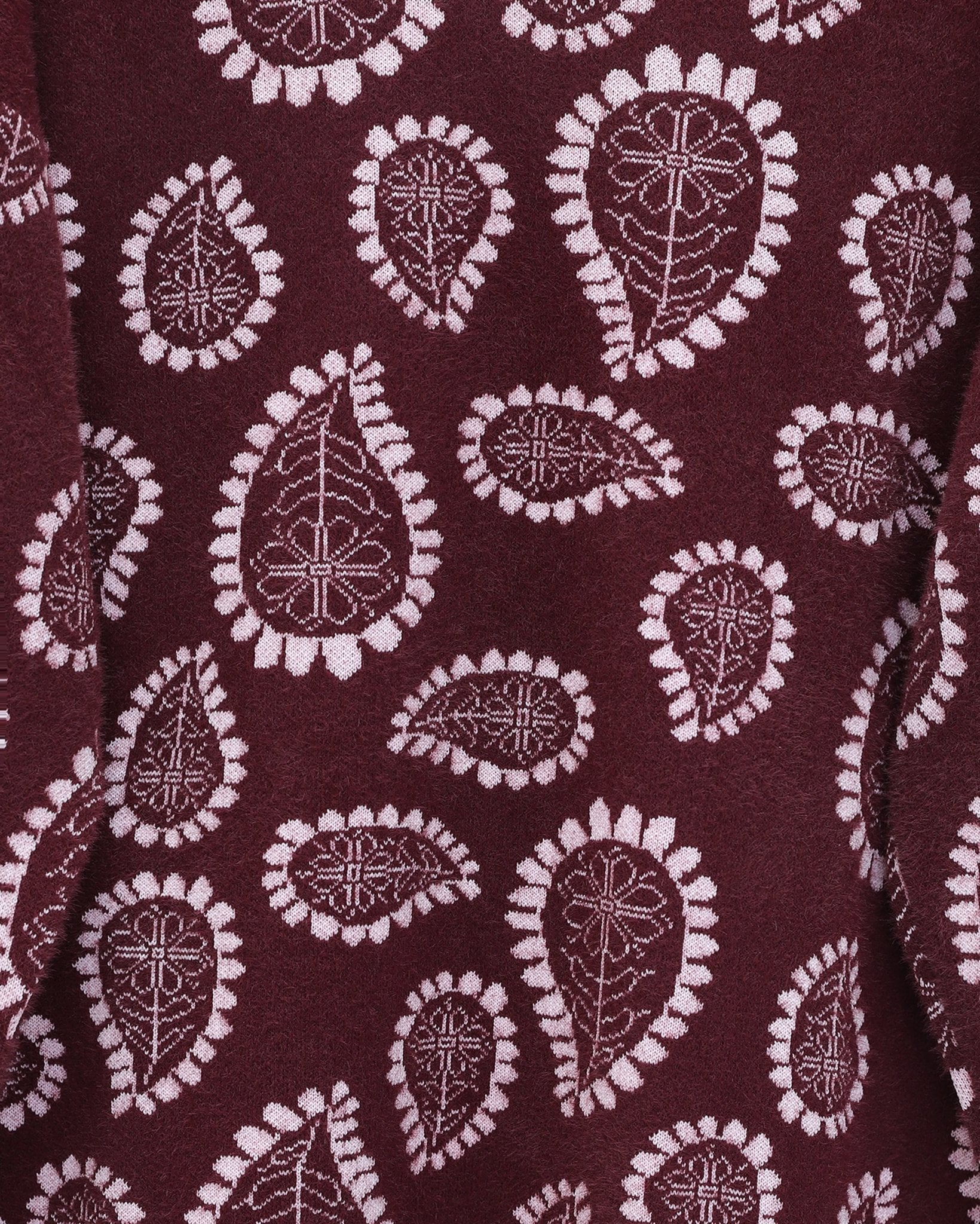 Pink Paisley High Neck Slouchy Knit Sweater - Podyumplus - by Peralane - photo 10