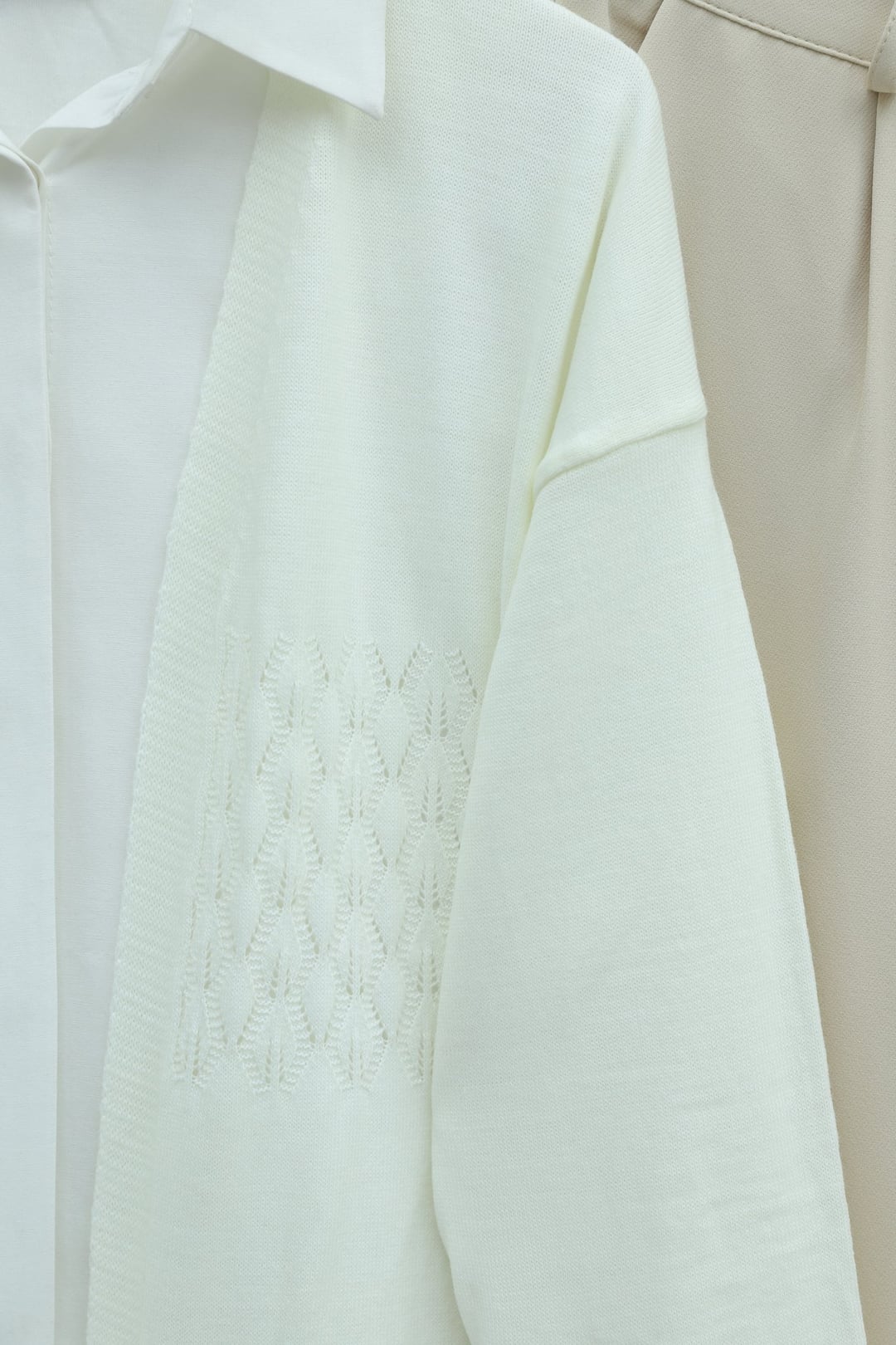 Araboy Openwork Knit Cardigan - Ecru - Podyumplus - by Peralane - photo 6