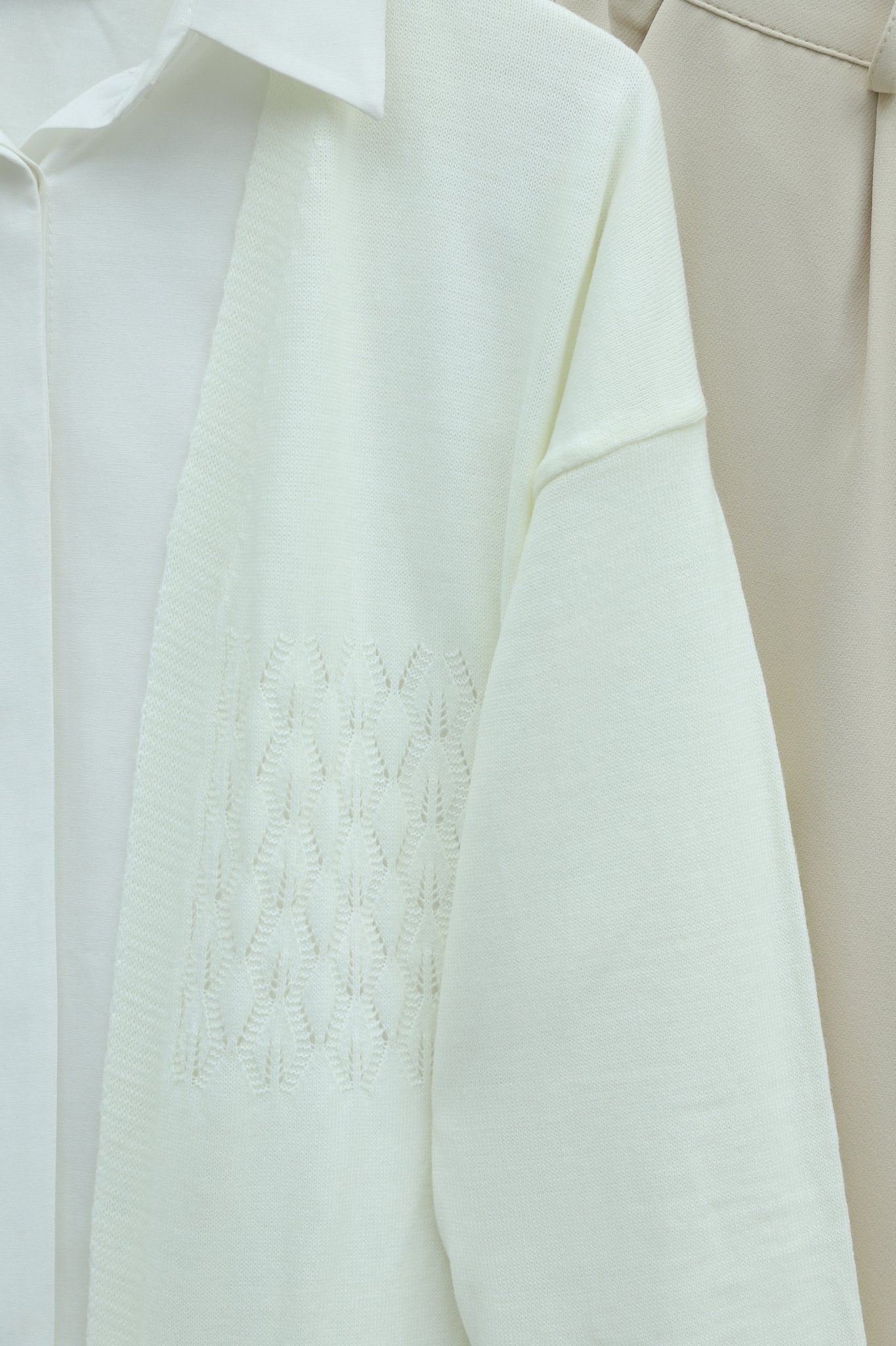 Araboy Openwork Knit Cardigan - Ecru - Podyumplus - by Peralane - photo 6