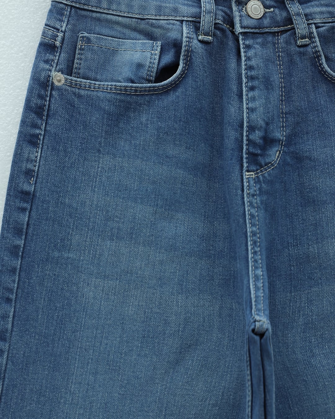 Pocket Zip Fly Wide-Leg Palazzo Jeans - Smoke Mint - Podyumplus - by Peralane - photo 6