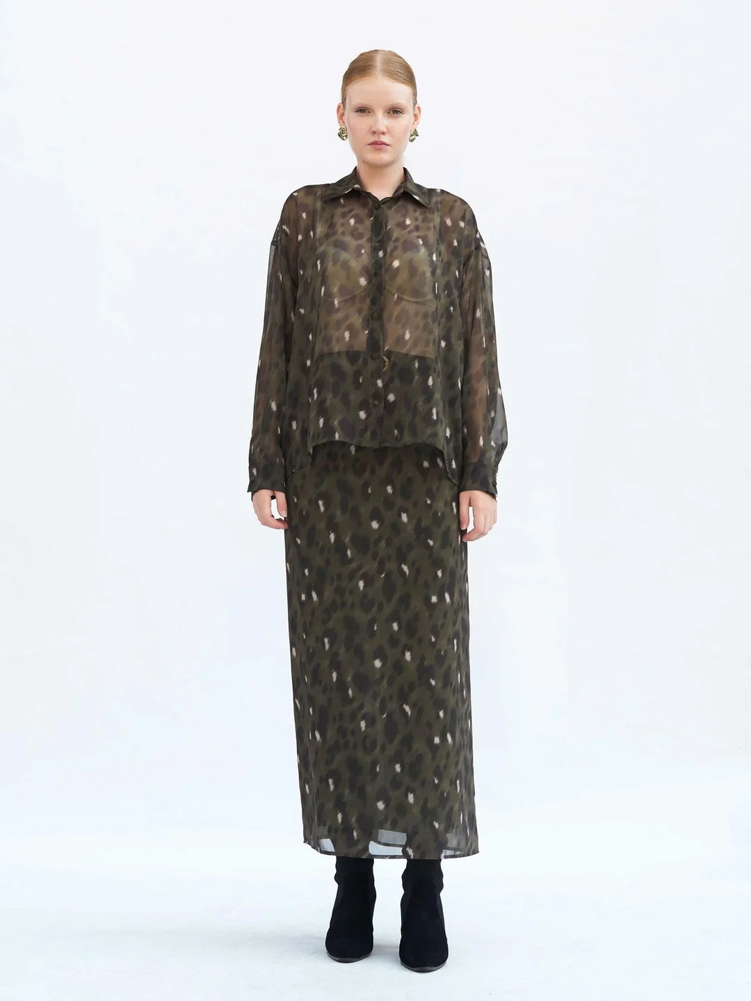 Leopard Print Sheer Blouse for Women - Lefon - by Peralane - photo 2