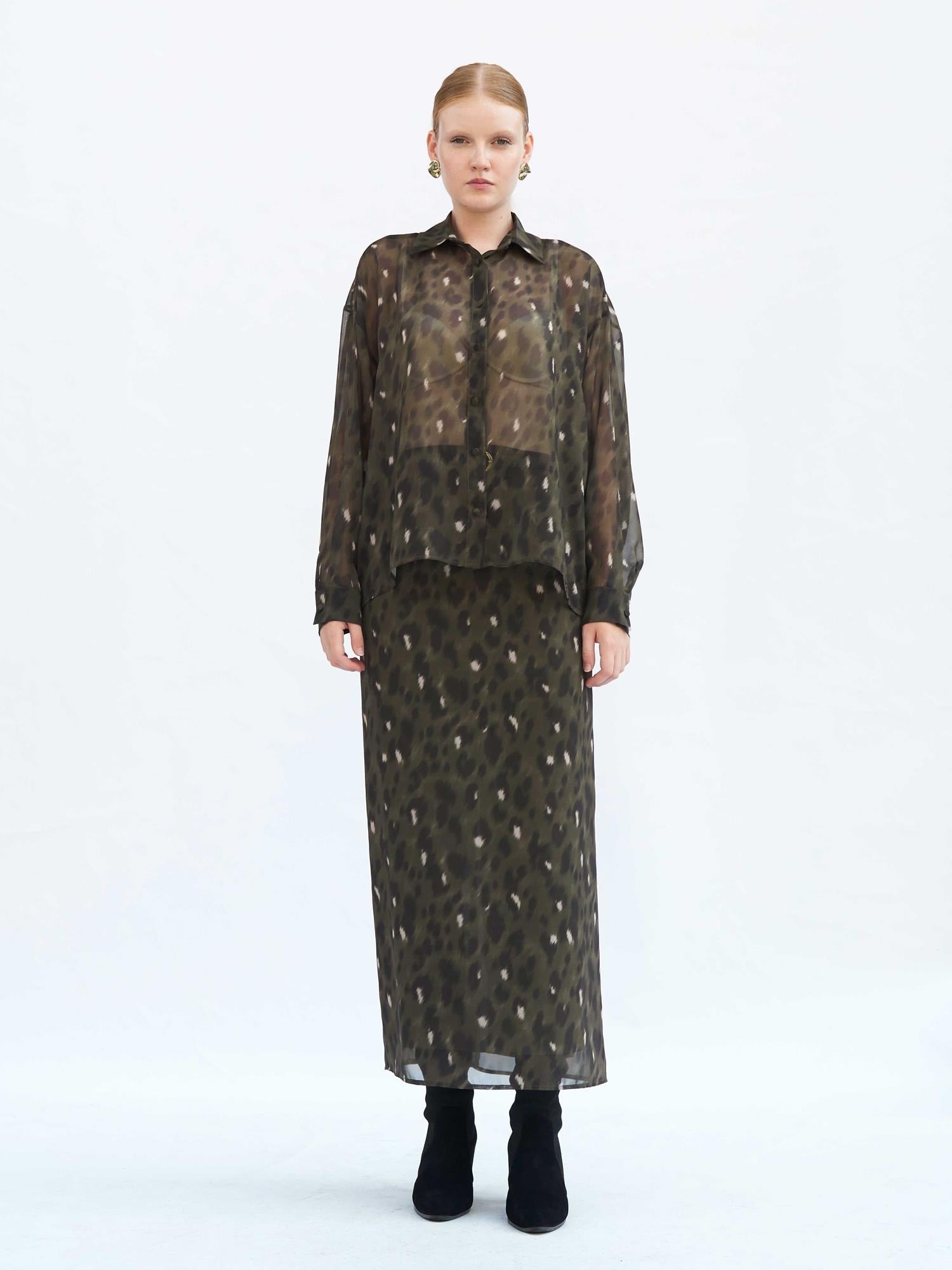 Leopard Print Sheer Blouse for Women - Lefon - by Peralane - photo 2