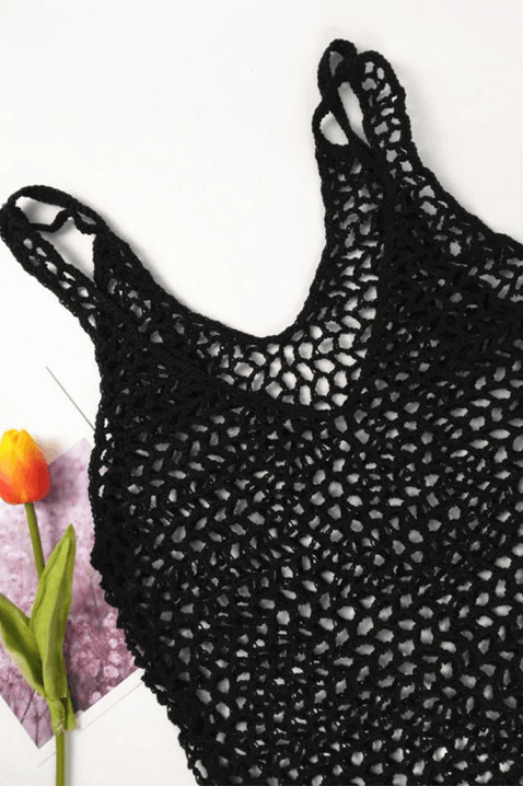 Women's Black Crochet Maxi Dress with Spaghetti Straps - Janes - by Peralane - photo 4