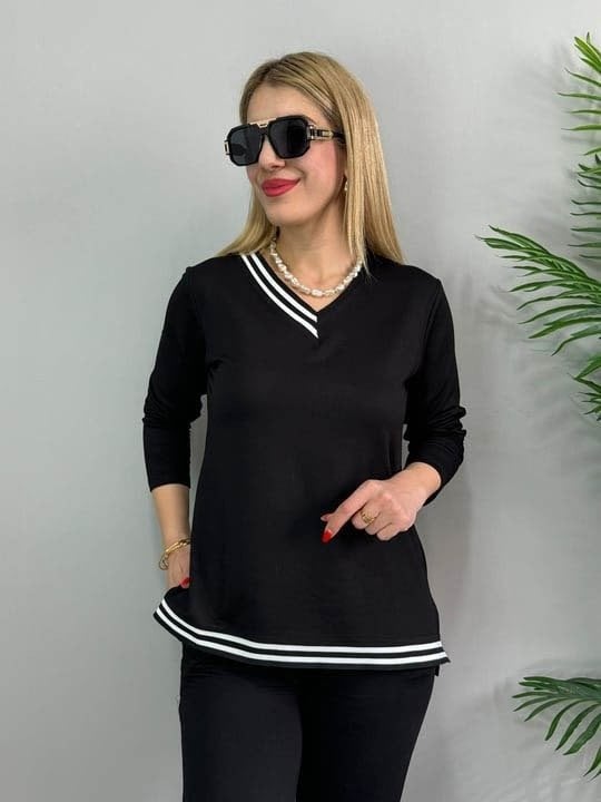 Women's Long-Sleeve Ribbed Two-Piece Track Set with White Stripes, Size 14 - Janes - by Peralane - photo 3