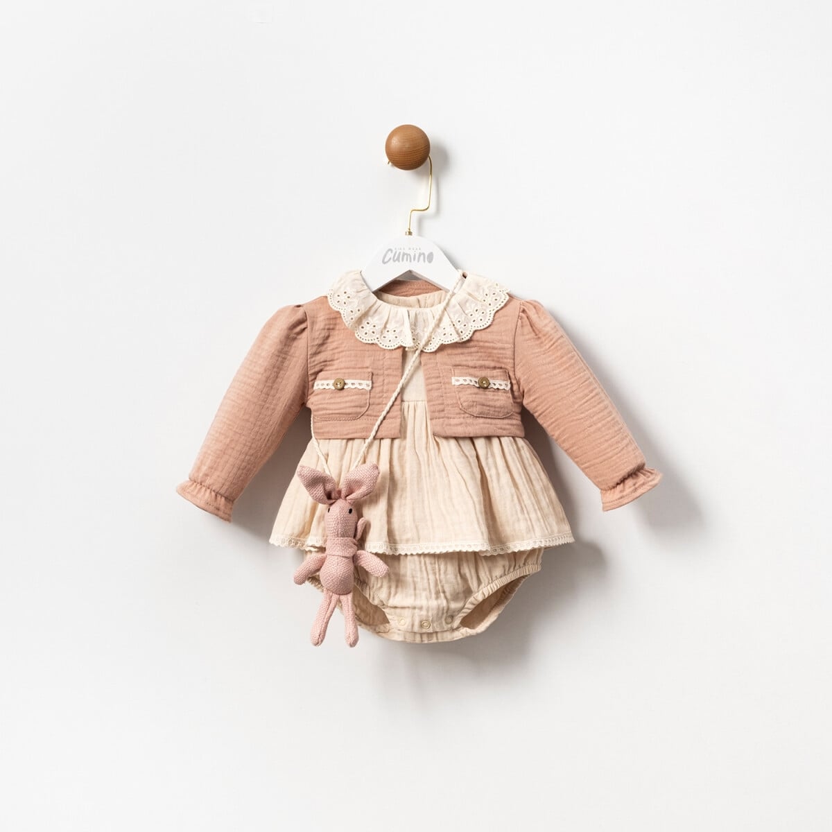 Baby Girl 2-Piece Cardigan and Romper Set 6-18M - Cumino - by Peralane