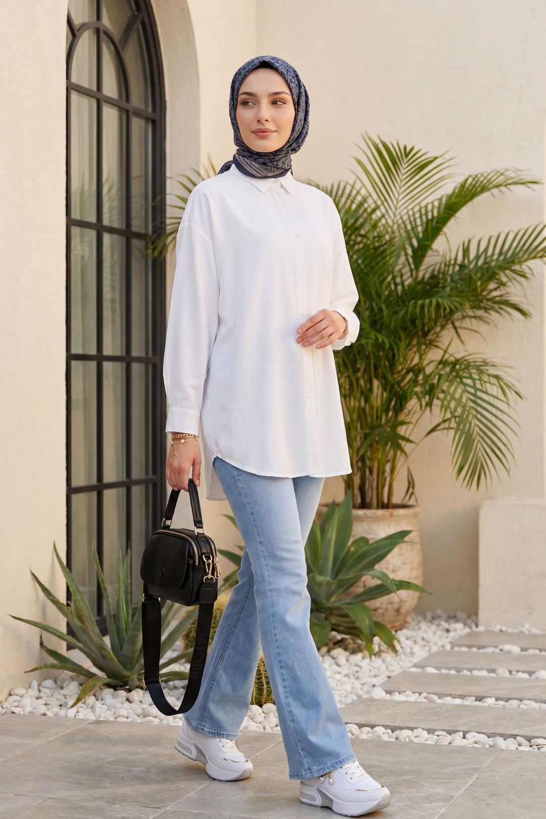 Light Blue Flared High-Waist Denim Jeans with Pockets - Podyumplus - by Peralane - photo 3