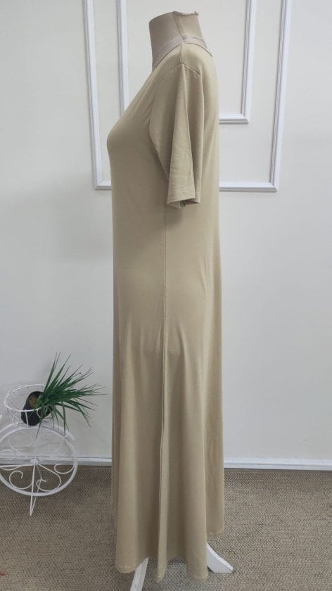 Women's Short-Sleeved Crew-Neck Maxi Viscose Dress - Janes - by Peralane - photo 5