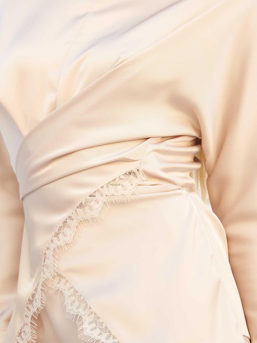 Satin Wrap-Style Top and Skirt Set with Lace Trim - Lefon - by Peralane - photo 7