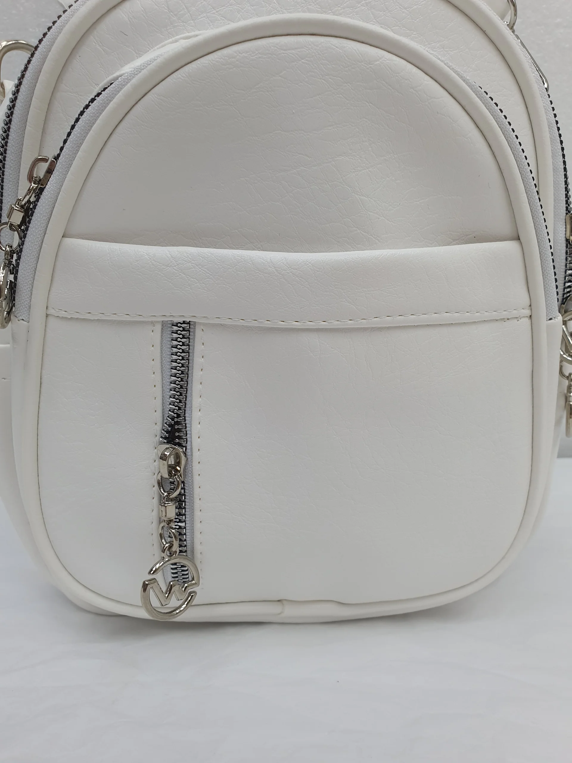 Oval Design Woven Strap Multi-Compartment Women's Backpack - White - Podyumplus - by Peralane - photo 4