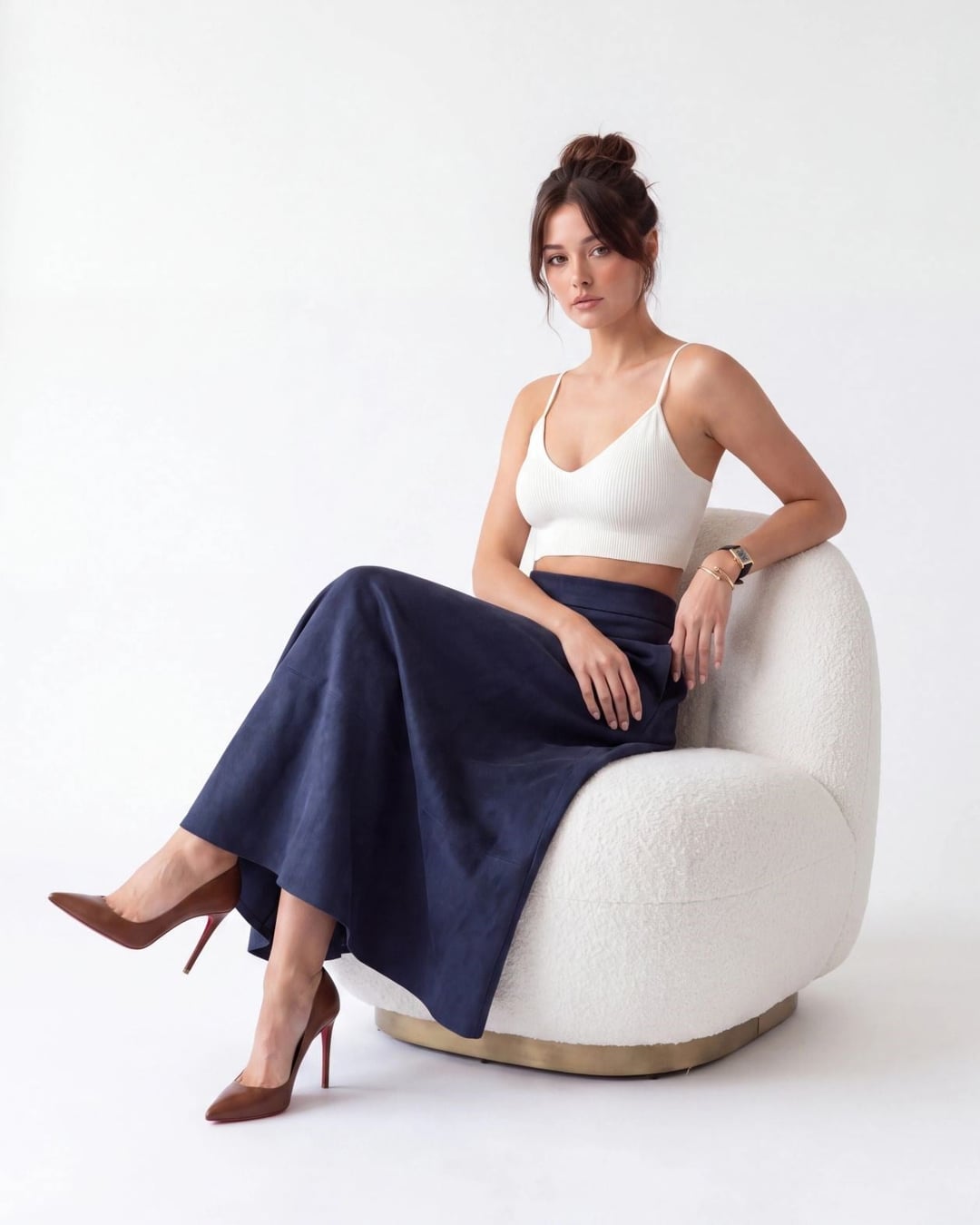 Women's Dark Navy Maxi Skirt - Fame - by Peralane - photo 4