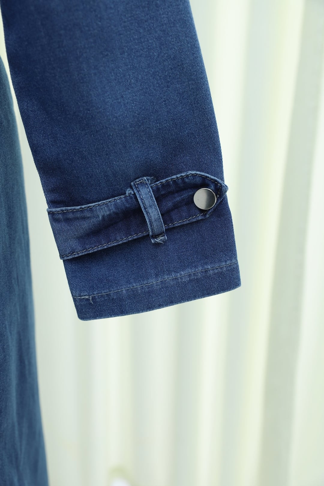 Women's Hooded Denim Trench Coat with Buttoned Pockets - Indigo - Podyumplus - by Peralane - photo 7
