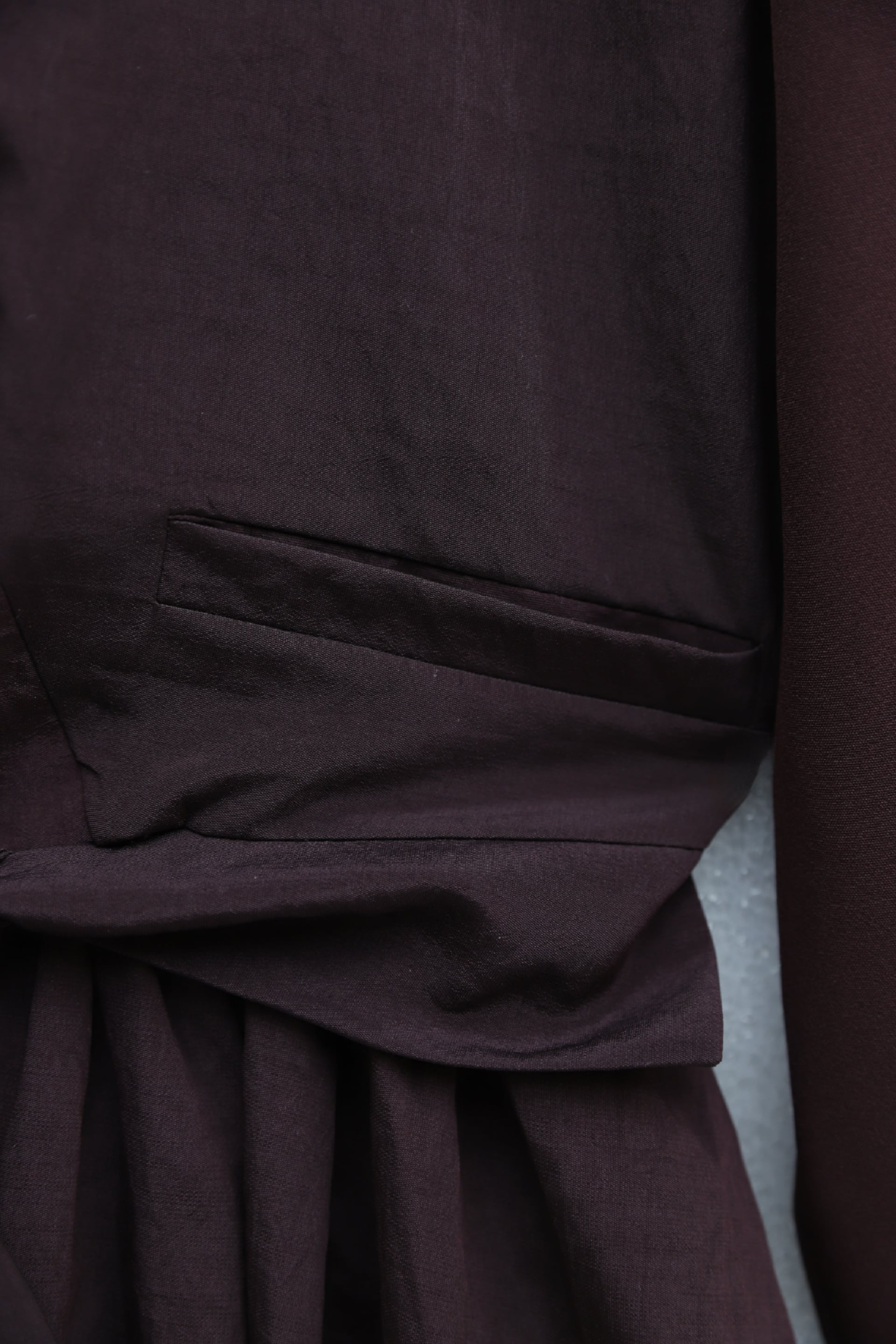 Belted Waist with Elastic Vest Detail Cupro Dress - Plum - Podyumplus - by Peralane - photo 7