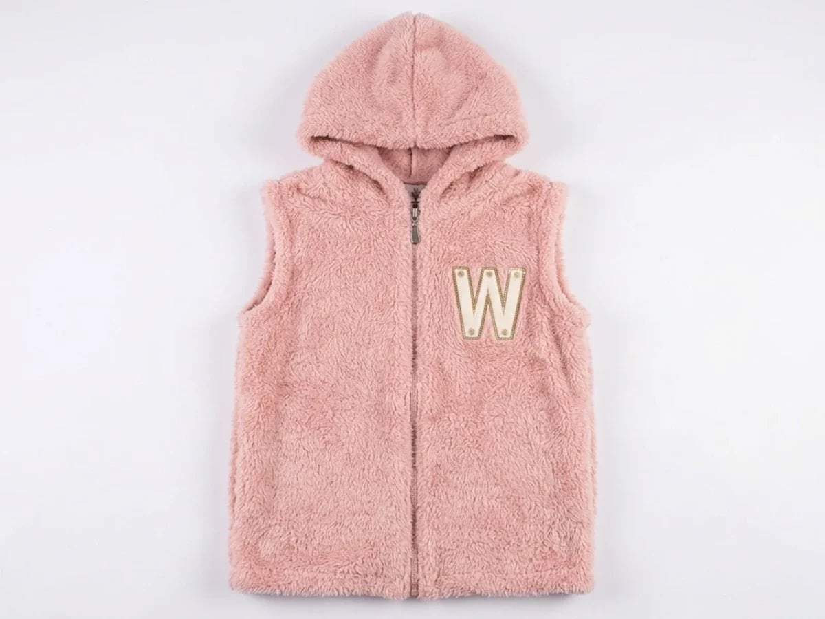 Girls' Hooded Welsoft Fleece Vest with W Embroidery - Mensis - by Peralane