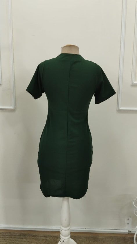 Women's Short Sleeve Drop Collar Lace Detail Crepe Dress - Janes - by Peralane - photo 6