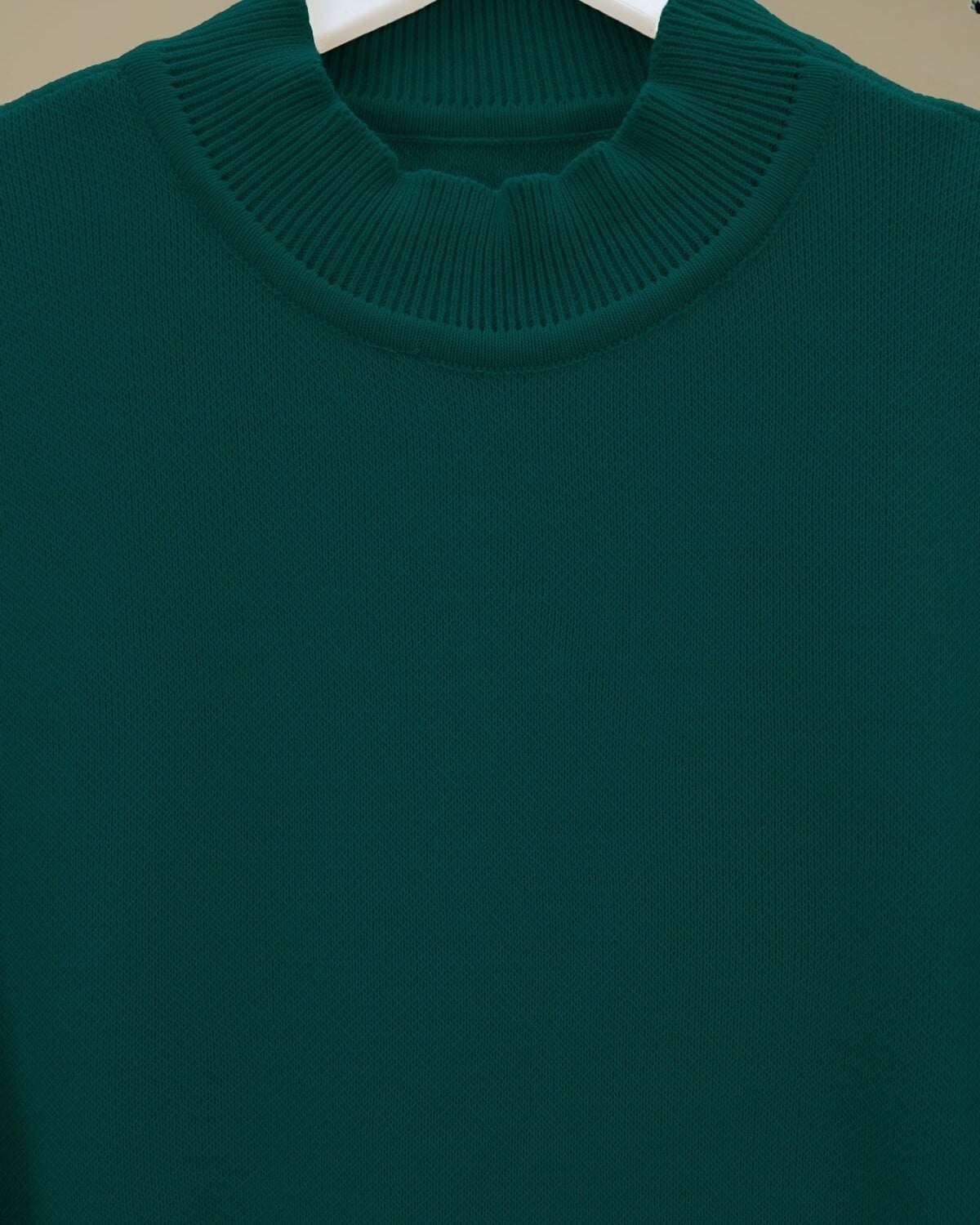 Modest Knit Lounge Set with Denim-Look Pockets and Pearl Details - Emerald - Podyumplus - by Peralane - photo 4