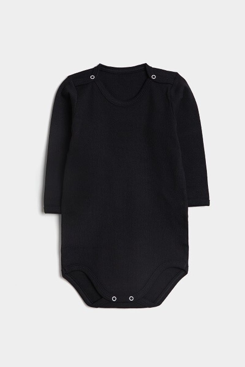 Kids Cotton Bodysuit 2-4Y - Black (Pack of 3) - Interkidsy Body - by Peralane