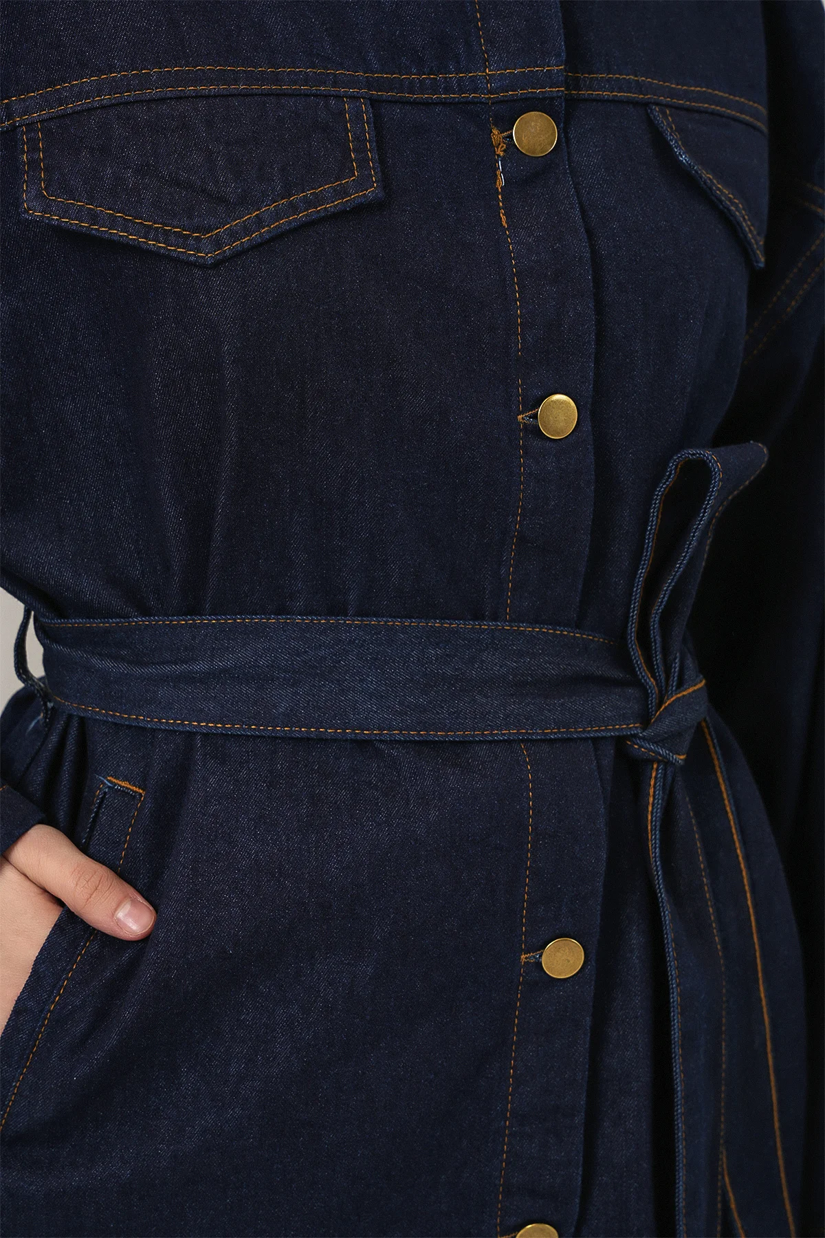 Women's Denim Jacket and Trousers Two-Piece Set - Dark Navy - Bigdart - by Peralane - photo 5