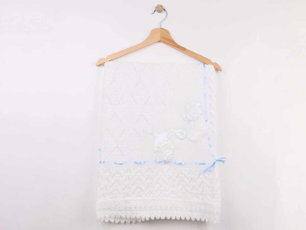 Stork Embroidered Baby Blanket - Mizmiz - by Peralane