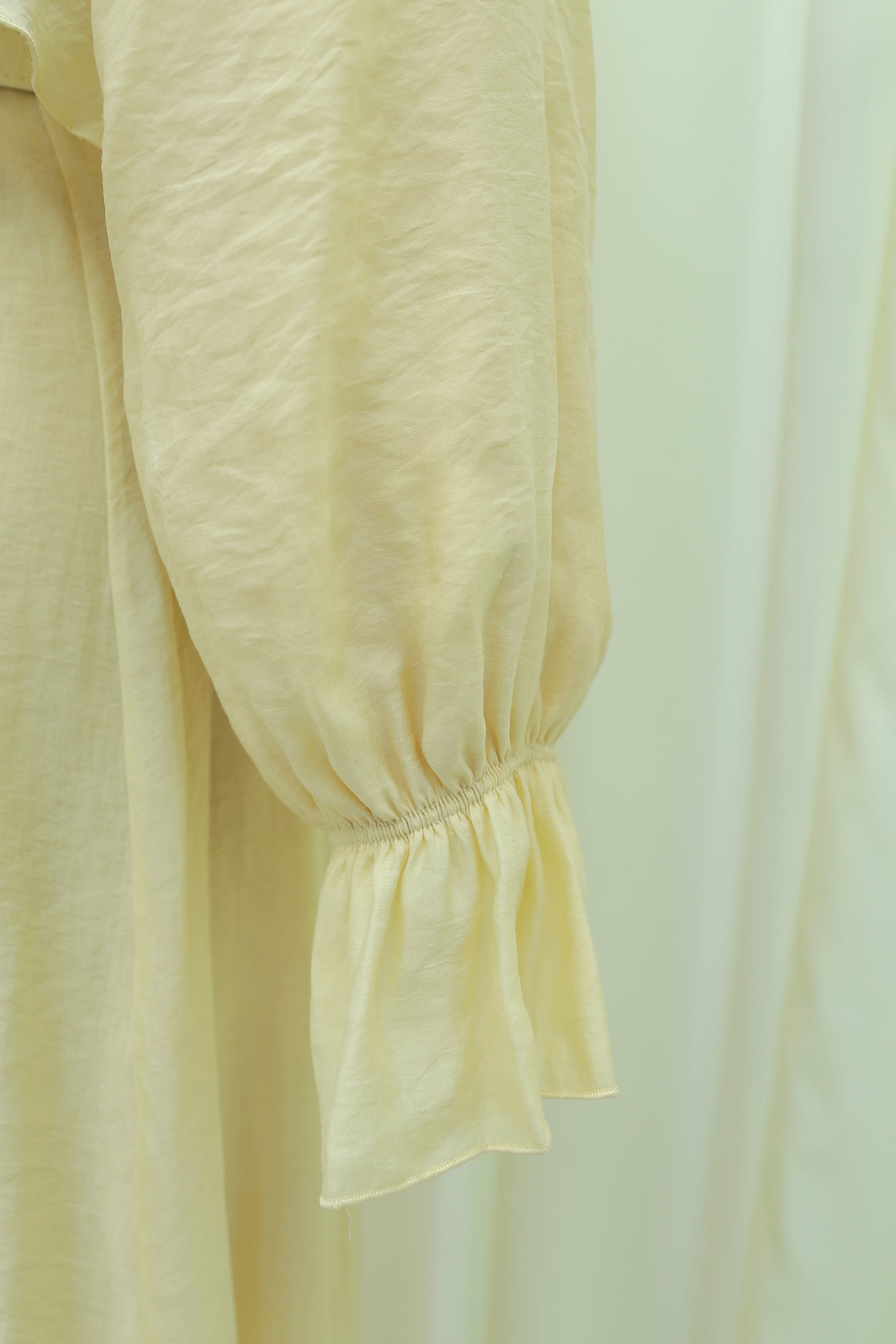 Pale Yellow Two-Piece Tulle Voile Dress with Detachable Bolero and Belt - Podyumplus - by Peralane - photo 6