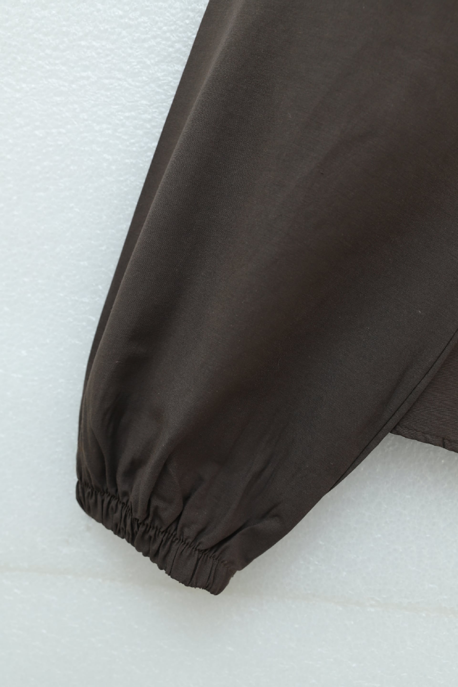 Lace Collar Tie Front Poplin Blouse - Dark Brown - Podyumplus - by Peralane - photo 9