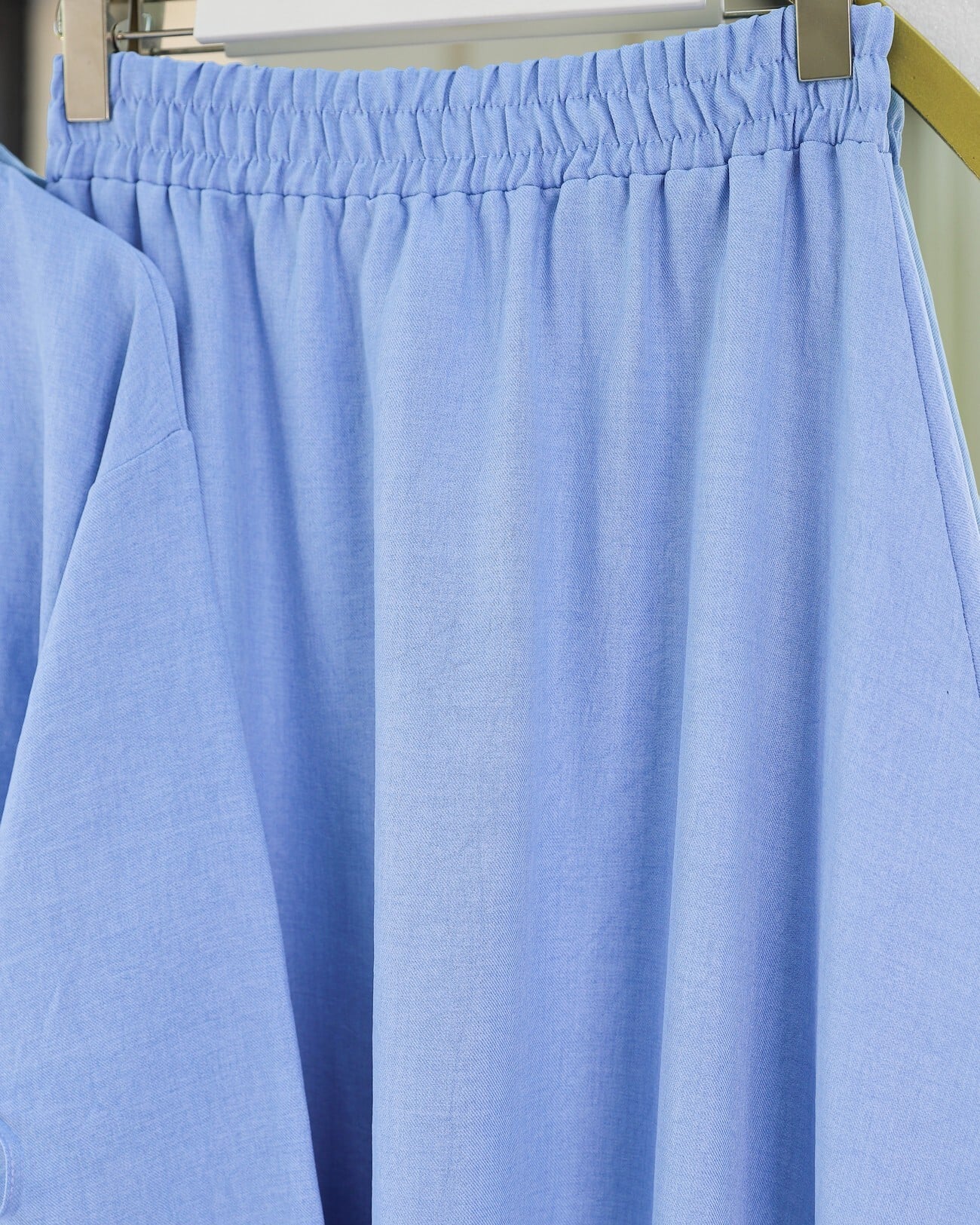 Side-Tie Skirt Set in Baby Blue Linen Look - Modest Two-Piece Outfit - Podyumplus - by Peralane - photo 8