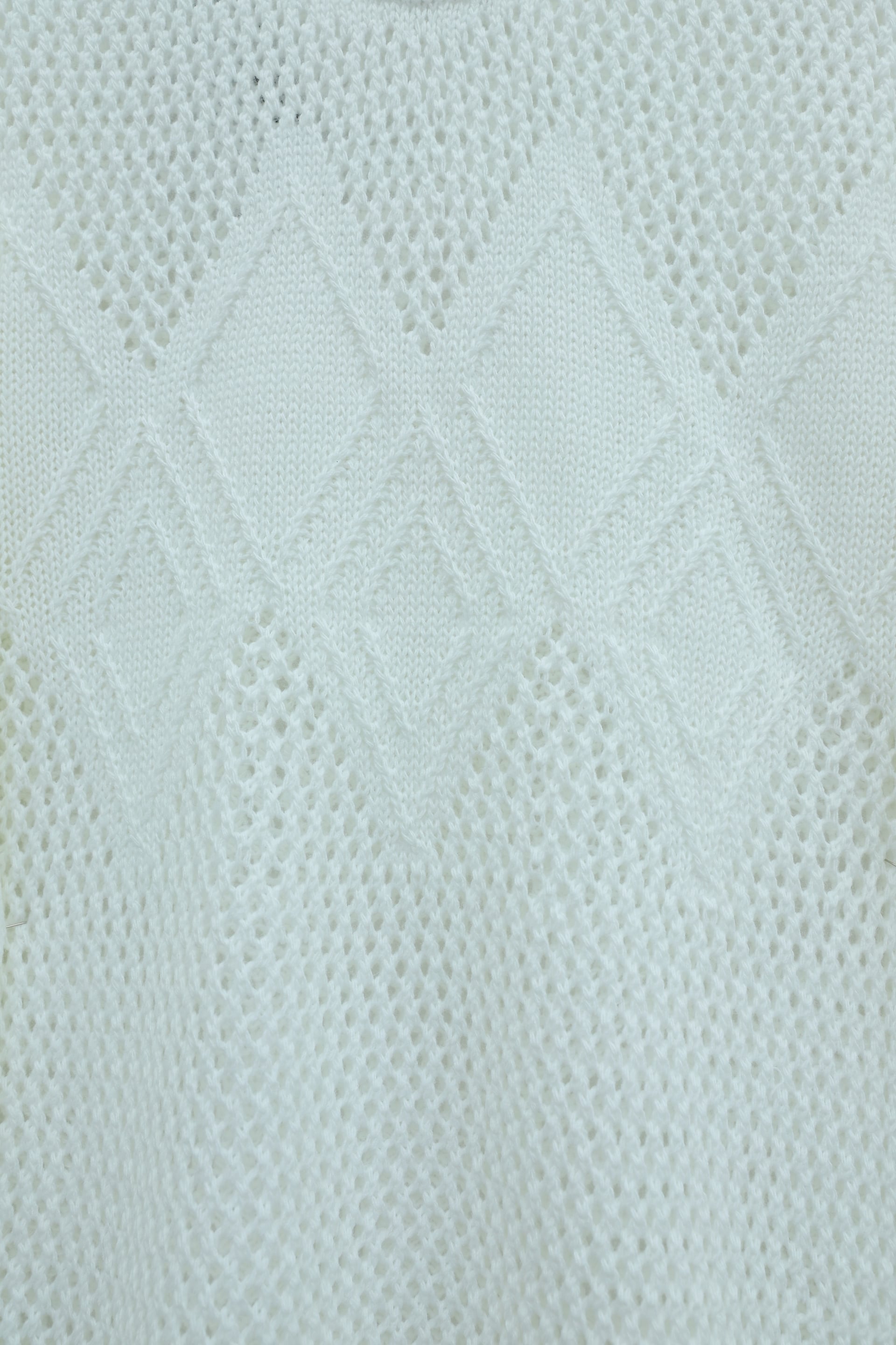 White Patterned Open-Knit Sweater for Women - Podyumplus - by Peralane - photo 4