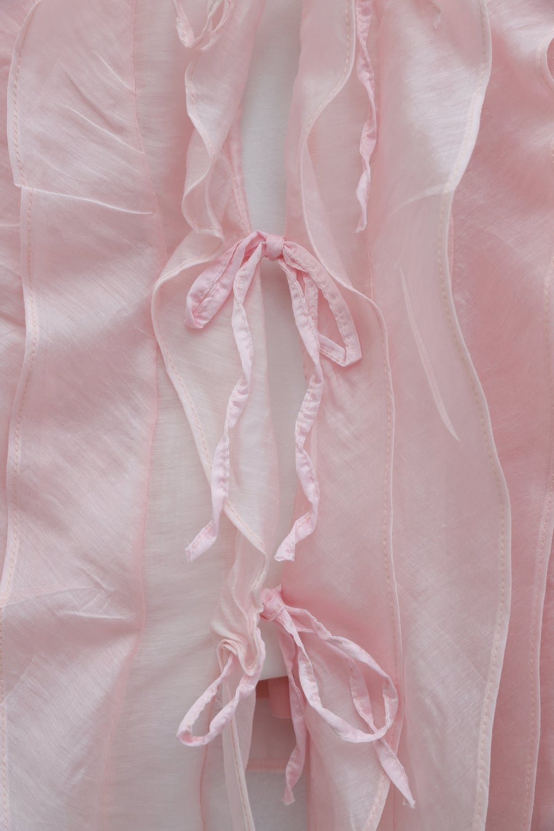 Front-Tie Ruffled Lined Asymmetric Cut Cupra Set - Powder - Podyumplus - by Peralane - photo 6