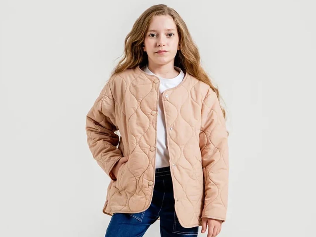 Girl's Diamond-Quilted Button-Front Jacket - Beige - ÖZ Bebe - by Peralane