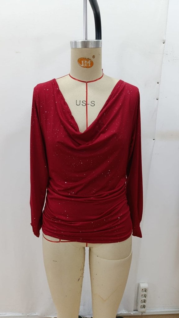 Women's Long Sleeve Deep V-Neck Star Print Blouse - Janes - by Peralane - photo 4