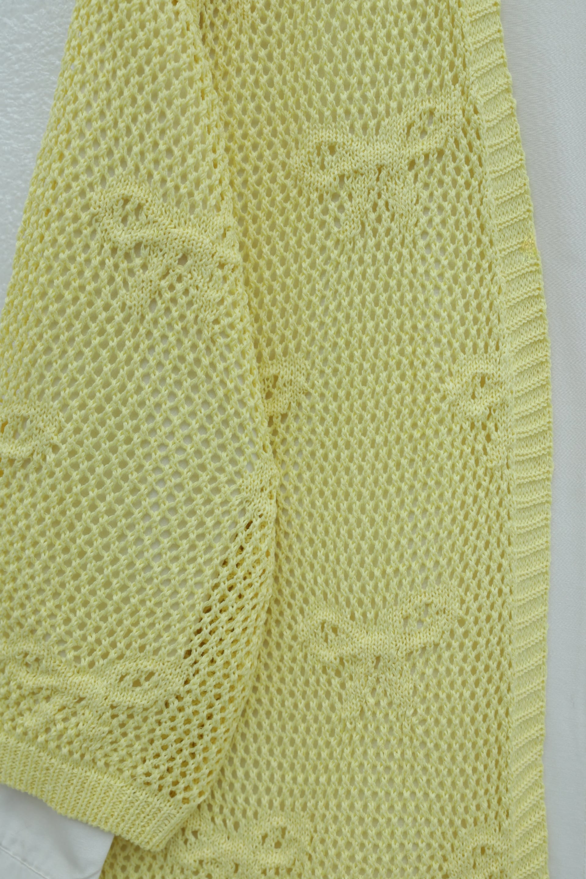 Bow Patterned Openwork Knit Cardigan - Yellow - Podyumplus - by Peralane - photo 5