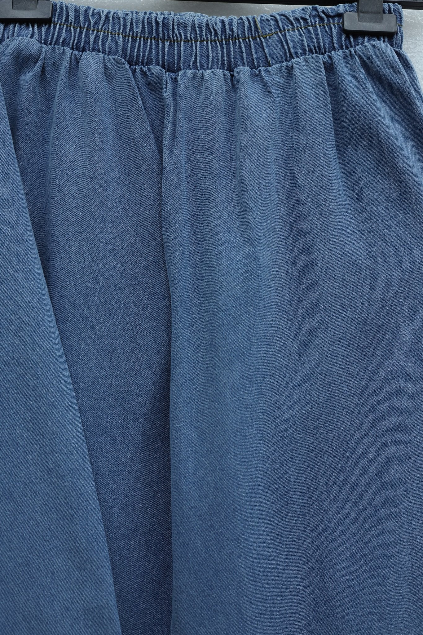 Women's Denim Co-ord Set with Tunic Top and Straight-Leg Trousers - Ice Blue - Podyumplus - by Peralane - photo 9