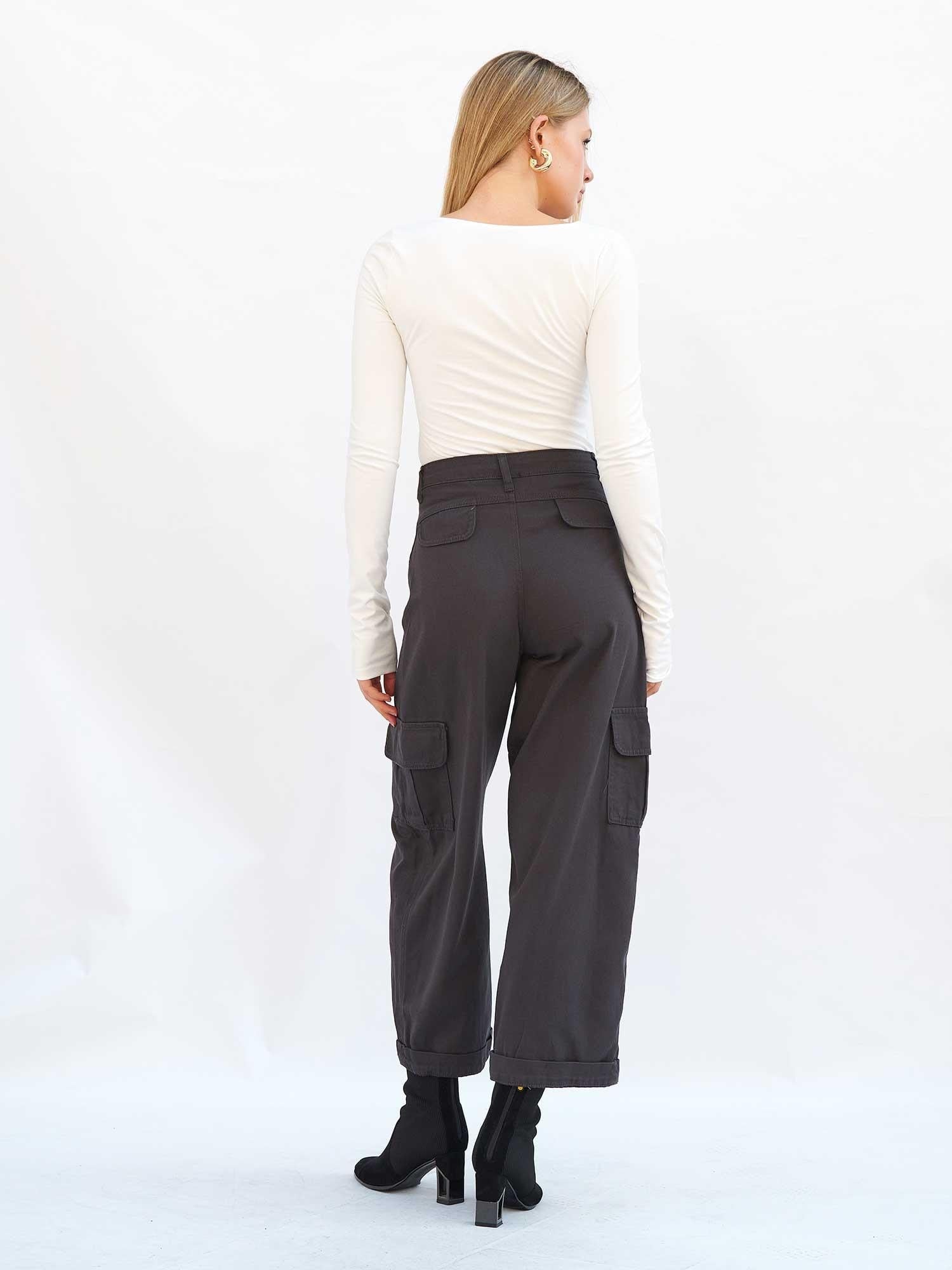 Square Neck Long Sleeve Ribbed T-Shirt - Ecru - Lefon - by Peralane - photo 10