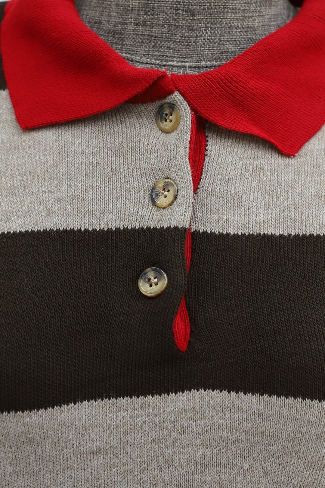 Shirt Collar Buttoned Heart Embroidered Knit Tunic - Mink - Podyumplus - by Peralane - photo 9