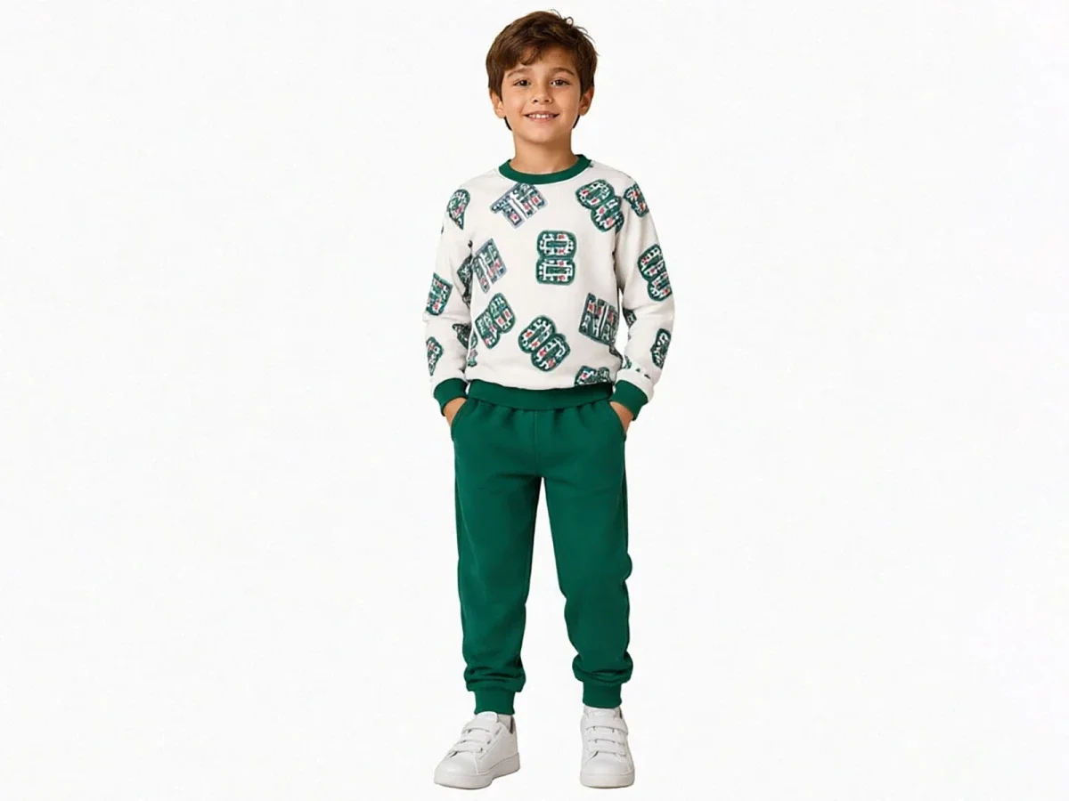 Green Boys' Sweatshirt and Trousers Set - 4 Pack - Miss Melinda - by Peralane