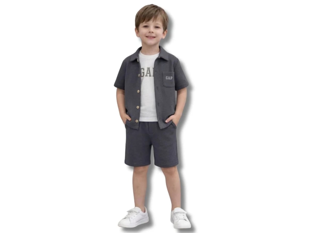 Printed Boys' 5-Piece Set with Shirt and Shorts - Replikas - by Peralane