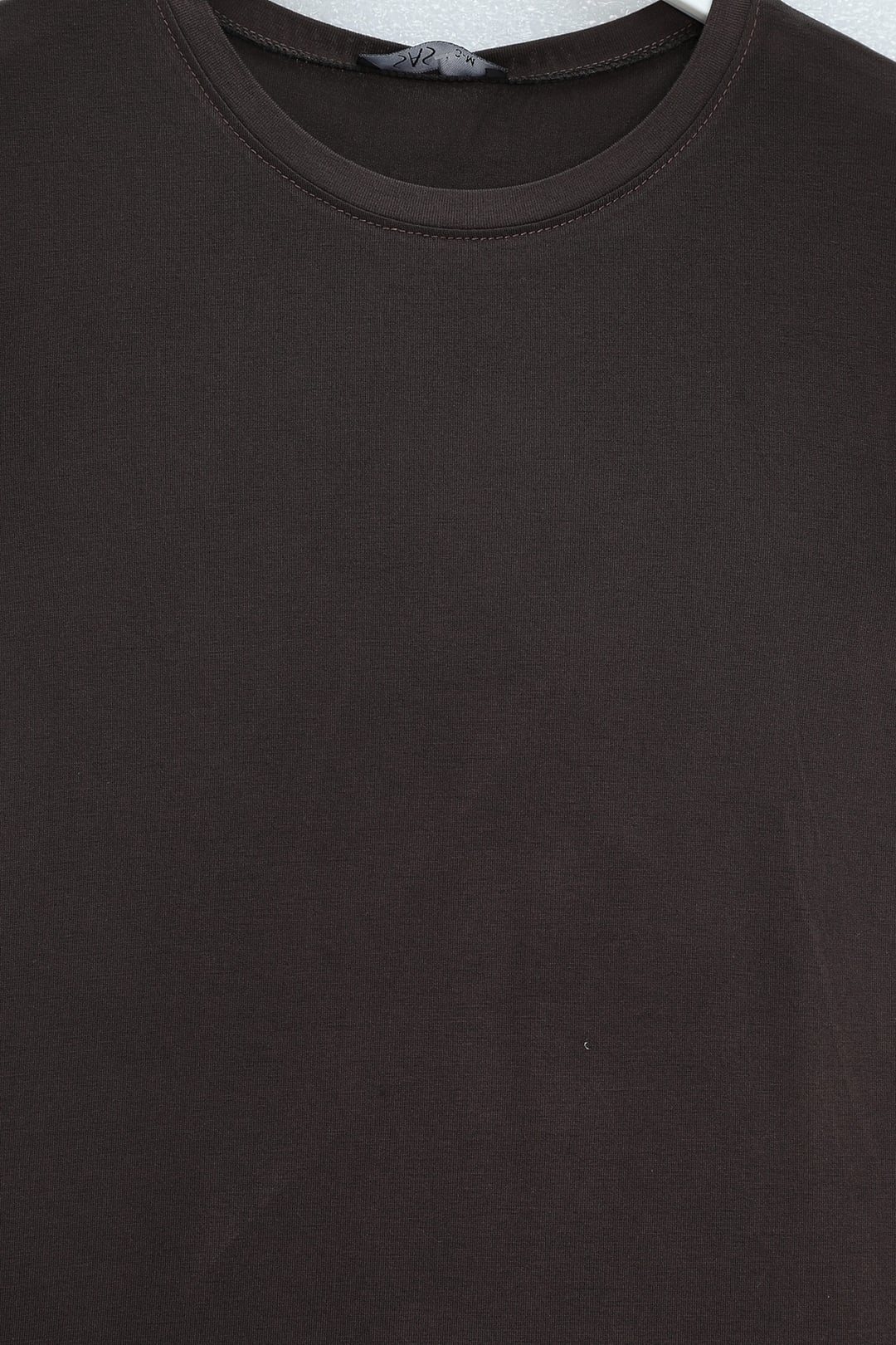 Crew Neck Short Sleeve Knit T-Shirt - Brown - Podyumplus - by Peralane - photo 4