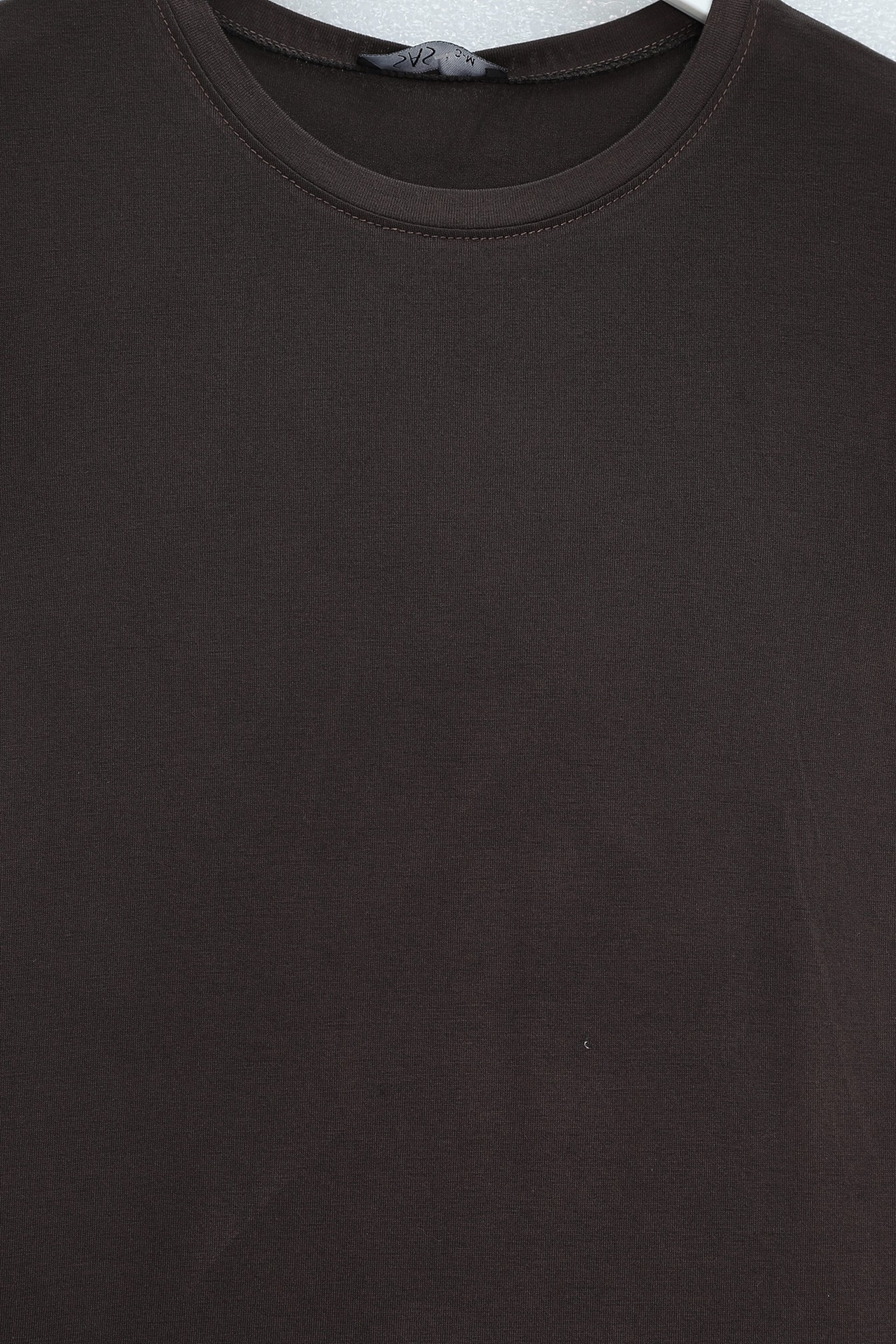 Crew Neck Short Sleeve Knit T-Shirt - Brown - Podyumplus - by Peralane - photo 4