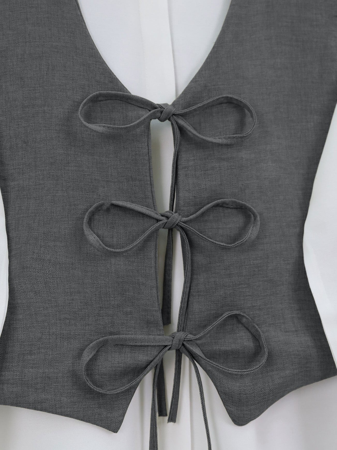 Front-Tie Vest and Trousers Two-Piece Set - Anthracite - Podyumplus - by Peralane - photo 8