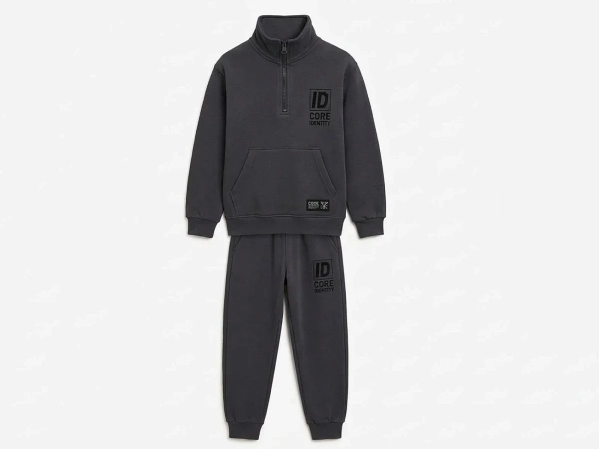 Core Print Brushed 3-Thread Boys' Tracksuit Set - Koska - by Peralane