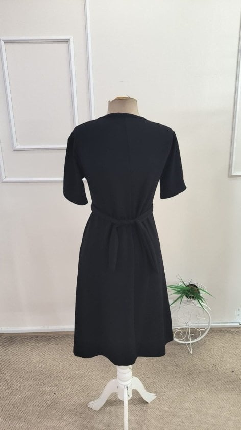Women's Short Sleeve Round Neck Side Clip Detail Short Modal Dress - Janes - by Peralane - photo 5